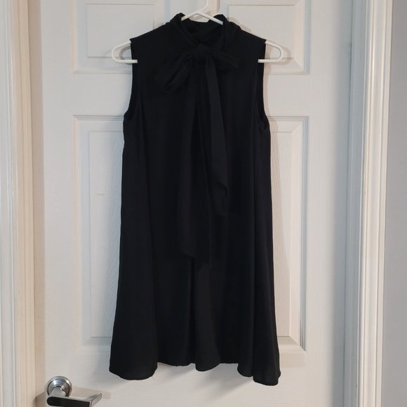 French Connection Little Black Dress with Neck Bow - Picture 4 of 6